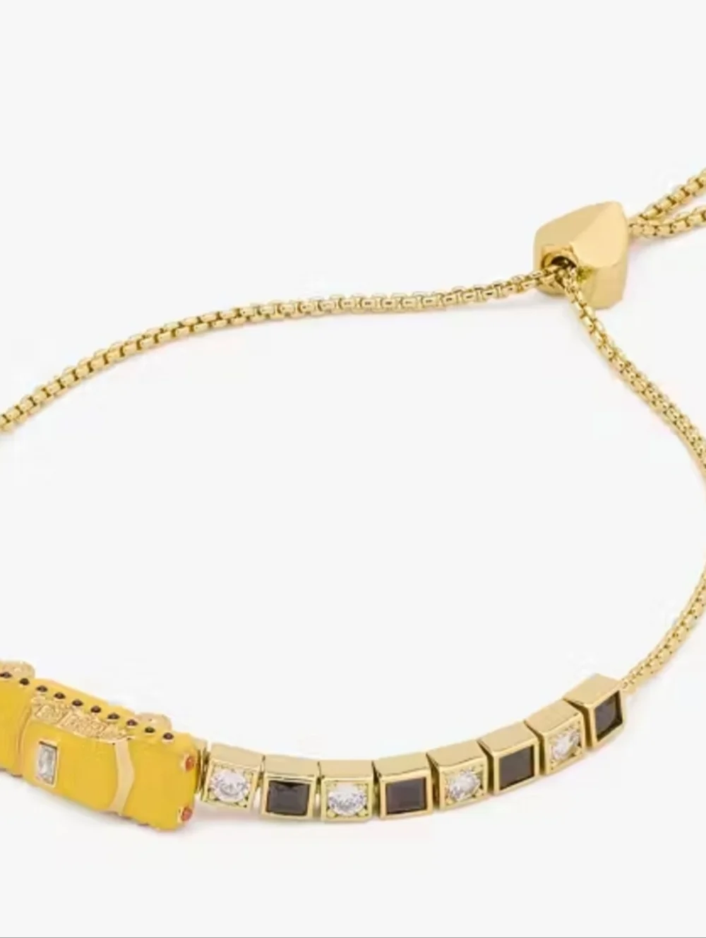 Nwt Kate Spade Taxi Bracelet & Hoop Earring Set with Yellow Enamel Taxi Accents - Picture 6 of 8